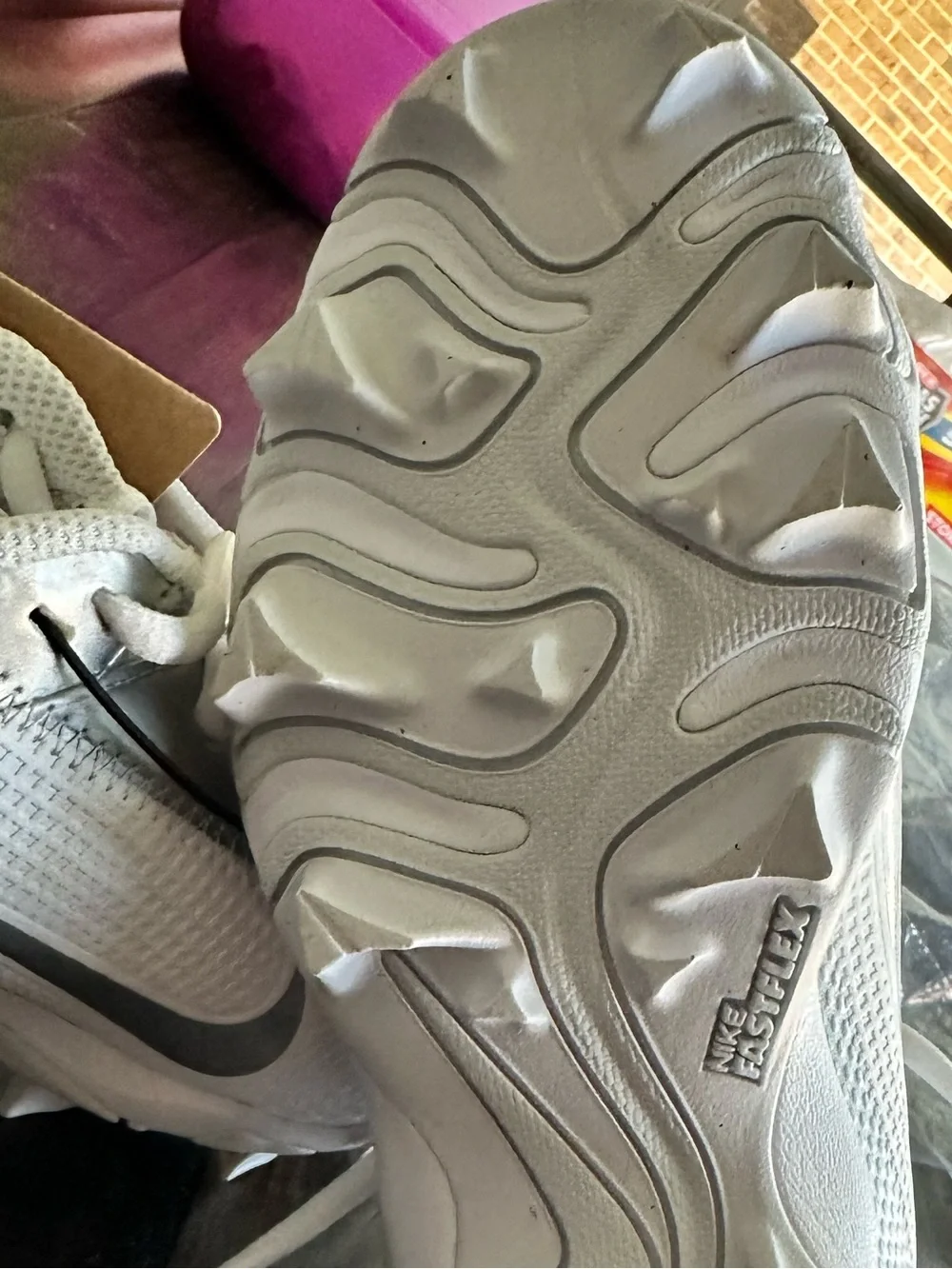 NWOB NIKE Vapor Edge Shark 2 Youth Boys Football Cleats White Silver - Size 4.5Y